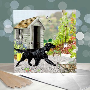 Cartões de Dia dos Pais do Cão Flat Coated Retriever - Cartão Flattie Dog para o Pai - Presentes para Pais de Animais de Estimação - Cartão Gundog - Cartão Dog Dad - Dia dos Pais Dog Dad