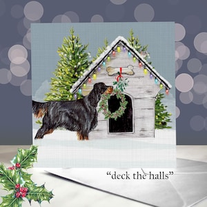 Gordon Setter Christmas Card / Variety of Holiday Themed Designs / Blank Inside / Dog Holiday Gift / Seasons Greetings from the Dog