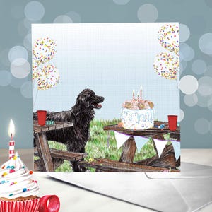 Cartes d'anniversaire de chien de berger des Pyrénées visage lisse / Rase visage de chien de berger des Pyrénées / Chien de Berger des Pyrénées / Petit Berger