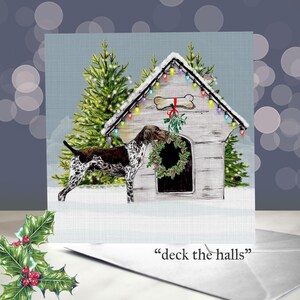 Deutsch Kurzhaariger Zeiger Hund Weihnachtskarten / GSP Grußkarte / Innenseite blanko / Deutscher Zeiger Weihnachten / Hund Weihnachtskarten Set