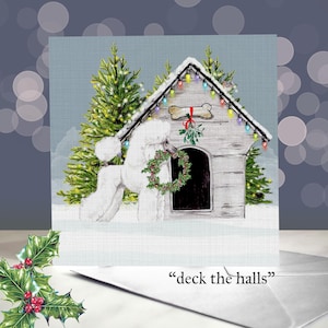 Standard Pudel Weihnachtskarten / Festliche Spoo Grußkarte / Welpe Hosenverkleidung / Löwenbesatz / Innen leer / Hundefriseur Weihnachtskarte