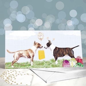 English Bull Terrier Card / Birthday Greeting Card from the Dog / For Groomers, Vets and Breed Lovers