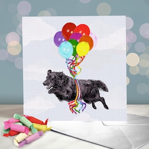 Flat Coated Retriever Geburtstagskarte / Glückwunschkarte vom Flattie Dog / Für Tierpfleger, Tierärzte und Rasseliebhaber / Gundog Mom Geburtstagskarte
