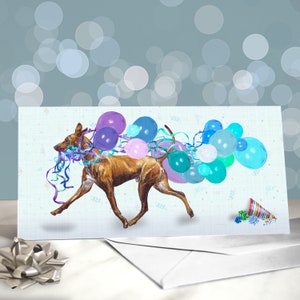 Cartões de aniversário para cães Cirneco Dell'Etna / Cartão do cão / Cão galgo primitivo / Podenco Canario / Para tosadores, veterinários e amantes da raça