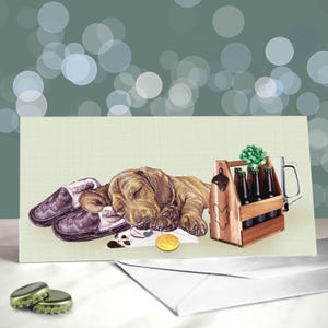 Cartes de fête des pères teckel poil lisse - carte de chien saucisse pour papa - cadeaux pour parents d'animaux de compagnie - carte de papa chien Daxie - fête des pères papa chien