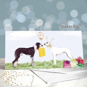 Geburtstagskarte Saluki / Verschiedene Party Designs / Innenseite leer / Karte vom Hund / Für Tierpfleger, Tierärzte und Züchter