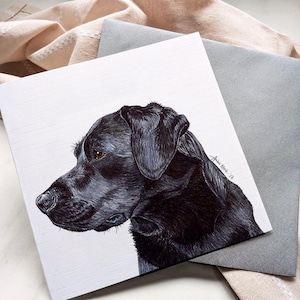 Labrador Retriever / Black Lab Greeting Card / Blank Inside / Card from the Dog / For Groomers, Vets and Breed Lovers