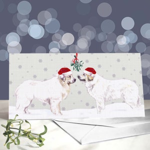 Cartões de Natal do cão da montanha dos Pirenéus/cartão festivo dos Grandes Pirinéus/cartão do conjunto de cartões de férias para cães/cachorros