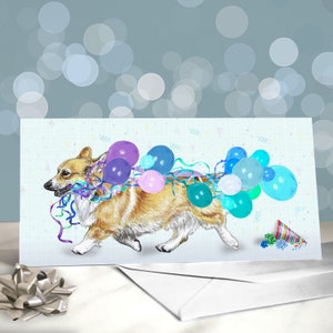 Pembroke Corgi Dog-wenskaart / Welsh Corgi-verjaardagskaarten / blanco binnenkant / kaart van de hond / voor trimmers, dierenartsen en liefhebbers van rassen