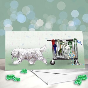 Carte porte-bonheur pour chien d'eau espagnol - Qualifié pour la décoration de banc Crufts - Carte de félicitations pour le concours d'exposition canine SWD - Merci aux juges