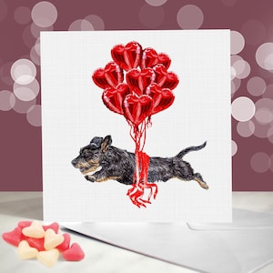 Wire Haired Dachshund - Variety of Daxie Anniversary Cards - I Love You Card for Sausage Dog Lovers - Funny Valentine From the Dog