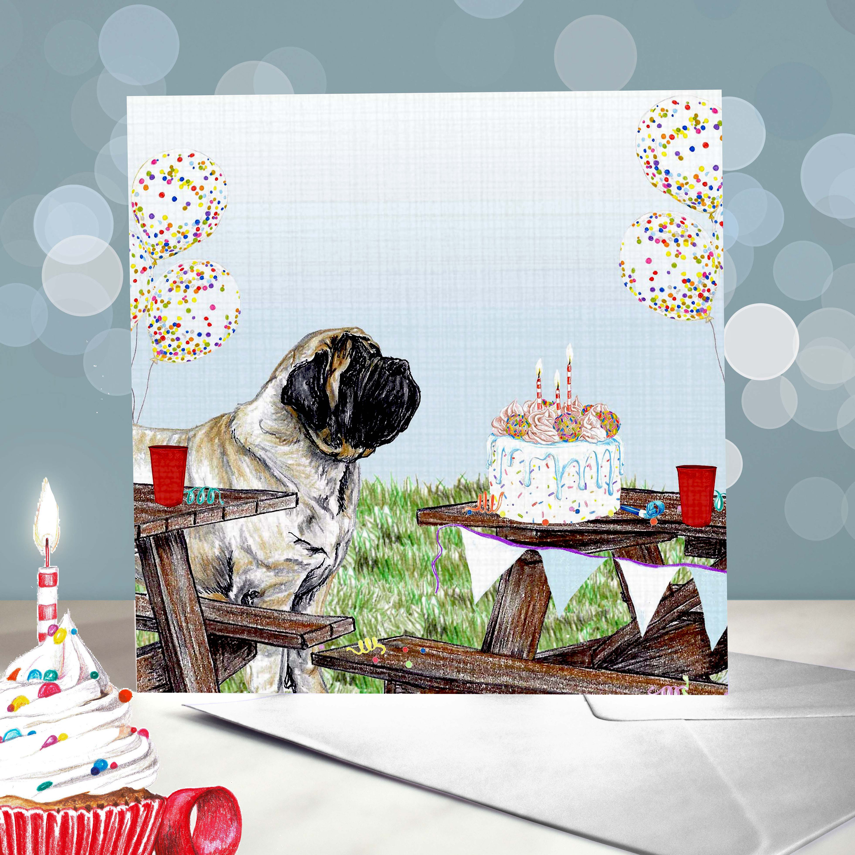 English Mastiff Birthday Greeting Card / Blank Inside / From the Dog ...
