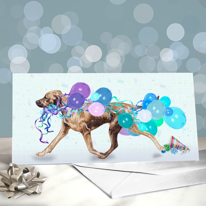 Rhodesian Ridgeback Birthday Rhodesian Ridgeback Birthday Greeting Card / Blank Inside / Card From ...
