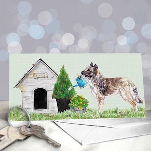 Pastor Belga Laekenois - Tarjeta de bienvenida / Regalo de inauguración / Tarjeta de agradecimiento para cuidador de mascotas y paseador de perros / Hola primavera / Bienvenido a casa