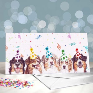 Carte de berger australien / Variété de cartes d'anniversaire australiennes / Intérieur vierge / Carte du chien