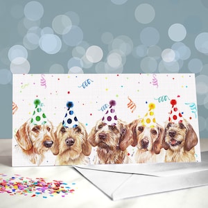 Carte de voeux d'anniversaire Basset Fauve de Bretagne / Intérieur vierge / Carte du chien / Cadeaux pour les amoureux, les éleveurs, les toiletteurs et les vétérinaires