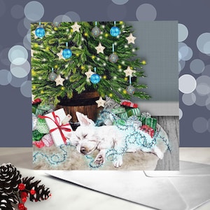 West Highland White Terrier Christmas Cards / Westie Festive Greeting Card / Seasons Greetings from the Dog / Blank Inside