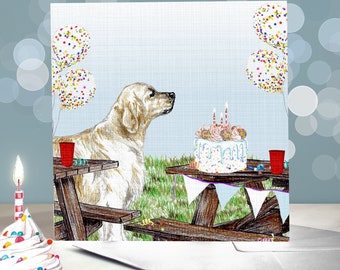 Golden Retriever Birthday Greeting Card / Goldie Card from the Dog / For Groomers, Vets and Breed Lovers