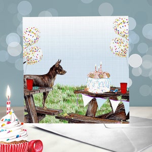 ロシアのおもちゃの誕生日グリーティングカード - ロシアの誕生日カード / 内側は空白 / 犬からのカード / トリマー、獣医、犬愛好家向け