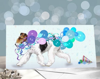 Wire Fox Terrier Birthday Greeting Card / Blank Inside / Celebration Card From the Dog