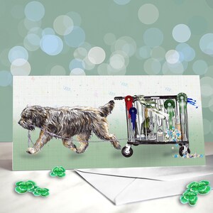 Carte porte-bonheur Chien de berger catalan - Qualifié pour la décoration de banc Crufts - Carte de félicitations pour le concours d'exposition canine - Merci aux juges