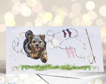 Norfolk Terrier Mothers Day Cards - Dog Easter Card - Norfie Dog Mum Card - Pet Parent Gifts - Fur Mama - Hello Spring Card - Dog Mom Card
