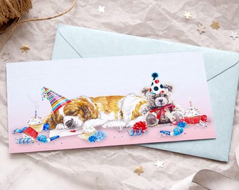 Blenheim Cavalier King Charles Spaniel Birthday Card / Cavvie Greeting Card / Cavalier Dog / Blank Inside / Card from the Charlie Dog