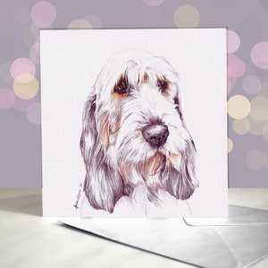 Grand Basset Griffon Vendéen / Carte de voeux GBGV / Intérieur vierge / Pour les toiletteurs, les vétérinaires et les amateurs de races