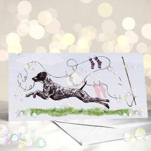 Deutsch Kurzhaar Pointer Karte - Verschiedene GSP Muttertagskarten - Hunde Osterkarte - Haustier Geschenke - Pointer Hund Mama - Hallo Frühling