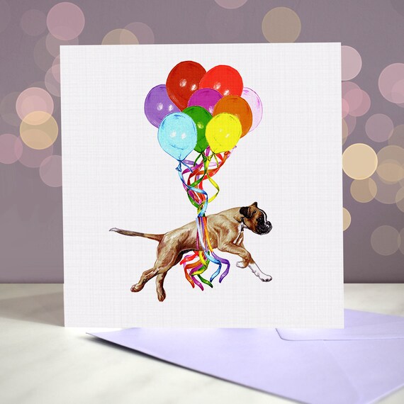 Cartes De Vœux Boxer Bash Chapeaux De Fete Sur Cinq Chiens Etsy France