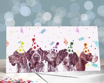 Pointer Brothers  - German Shorthaired / Wirehaired / English Pointer - Blank Inside / Card from the Dog / Favourite Dog Breed on Gift