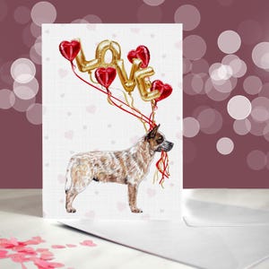 Tarjeta de San Valentín para un Pastor Ganadero Australiano - Variedad de Tarjetas de Aniversario - Tarjeta de "Te amo" para los amantes de los perros - Divertida tarjeta de San Valentín de un Perro