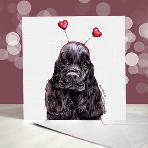 Tarjeta de Cocker Spaniel Americano - Variedad de tarjetas de aniversario y de San Valentín - Tarjeta de "Te amo" para amantes de los perros - Divertido San Valentín de parte del perro