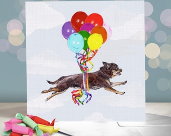Artery8 Grußkarte Für Hundeliebhaber – Chihuahua Mit Zylinder & Fliege, Blanko Innen, 17,5x12,5 Cm