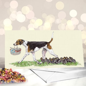 Tarjeta del Día de la Madre para un Foxhound Inglés - Variedad de Tarjetas para Mamás de Perros de Rastro - Tarjeta de Pascua para Perros - Regalos para Dueños de Mascotas - Tarjeta para Mamá de Perros de Rastro