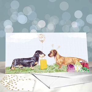 Wire Haired Dachshund Greeting Cards / Sausage Dog Daxie Birthday / Blank Inside / Celebration Card from the Dog