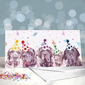 Cartes d'anniversaire pour chien Mastiff napolitain / Carte de voeux Mastiff italien / Intérieur vierge / Mastino Napoletano / Carte du chien