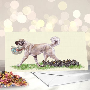 Carte de fête des mères chien de berger d'Anatolie - Cartes de maman chien de berger - Carte de Pâques de chien - Cadeau pour les amoureux des chiens - Carte de maman de chien - Kangal turc