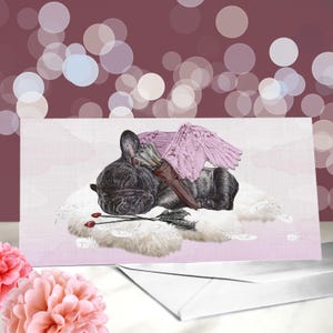 Bulldog francés - Variedad de tarjetas de aniversario y San Valentín - Tarjeta de "Te amo" para amantes de los perros - Divertida tarjeta de San Valentín de parte del perro - Tarjeta de bulldog francés