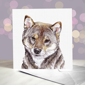 Japanese Shiba Inu Greeting Card / Blank Inside / Card from the Dog / For Groomers, Vets and Breed Lovers