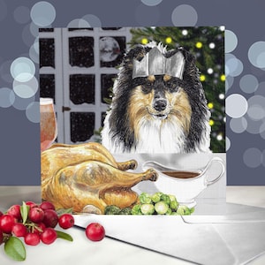 Rough Collie Christmas Greeting Cards / Hairy Livestock Guardian / Herding Breed / Blank Inside / Card from the Dog / Holiday Greetings