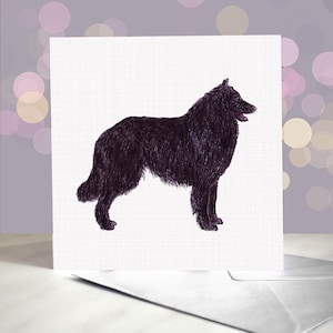 Tarjeta de felicitación de pastor belga / groenendael / pastor negro / interior en blanco / tarjeta del perro / para peluqueros, veterinarios y amantes de la raza