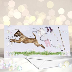 Tarjeta de felicitación con terrier irlandés - Variedad de tarjetas para el Día de la Madre con perros terrier - Tarjeta de Pascua para perros - Regalos para dueños de mascotas - Hola primavera - Tarjeta para mamá de perro