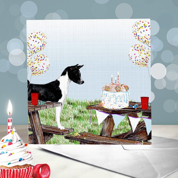 Basenji Birthday Greeting Card / Card from the Dog / Barkless Dog / For Groomers, Vets and Breed Lovers