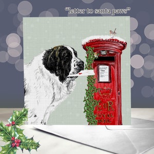Cartões de Natal para cães Mastim dos Pireneus / Cartão de felicitações festivo Mastín del Pirineo / Conjunto de cartões de Natal para cães / Amante do guardião do gado
