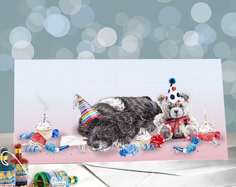 Portuguese Water Dog Birthday Cards - Porties / Lion Cut Groom / Blank Inside / Card from the Dog / Favourite Dog Breed on Gifts