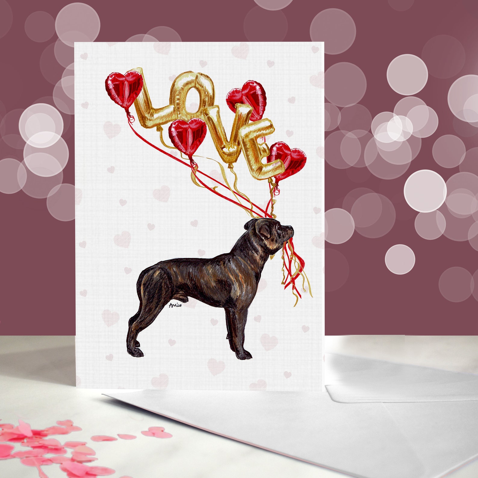 Staffordshire Bull Terrier Card Variety Of Anniversary Cards I Love staffordshire-bull-terrier-card-variety-of-anniversary-cards-i-love