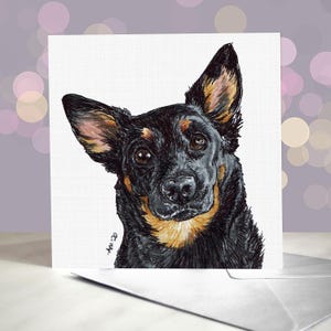 ランカシャー ヒーラー グリーティング カード / 内側は空白 / 犬からのカード / トリマー、獣医、犬愛好家向け
