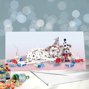 Tarjetas de felicitación de cumpleaños para dálmatas (hígado) / Perro con manchas / Varios diseños para fiestas / Interior en blanco / Tarjeta del perro / Regalos para peluqueros y veterinarios