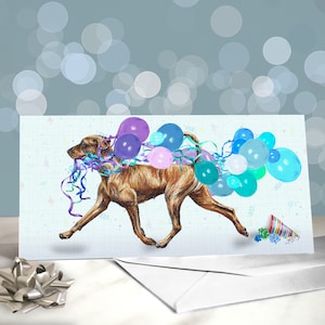 ジャーマン ピンシャーの誕生日カード - レッド ピンシャーのグリーティング カード / 内側は空白 / 犬からのカード - ベスト オブ ブリード賞 - ショー審査員の贈り物
